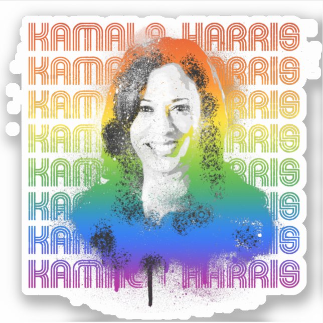 Pegatina Orgullo Retro Kamala Harris (Anverso)