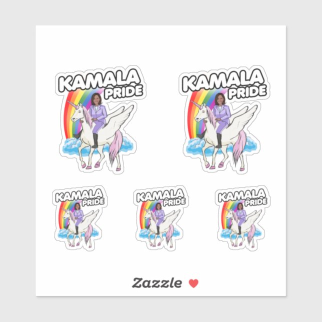 PEGATINA ORGULLO UNICORN DE KAMALA HARRIS (Hoja)