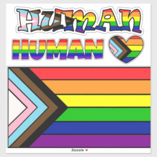 Pegatina Orgullo y apoyo de la bandera LGBTQIA+