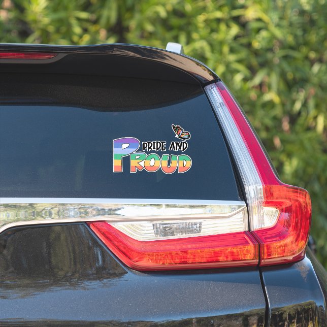 Pegatina Orgullo Y Orgullo Arcoiris (Lado del coche)