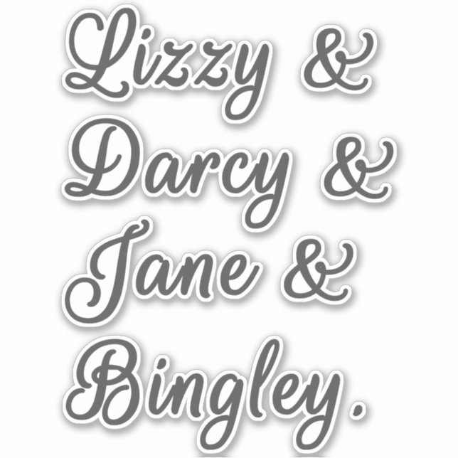 Pegatina Orgullo y prejuicio Parejas I (Anverso)