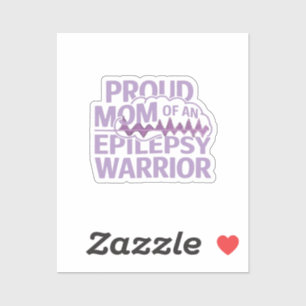 Pegatina Orgullosa madre de un guerrero epiléptico muestra 