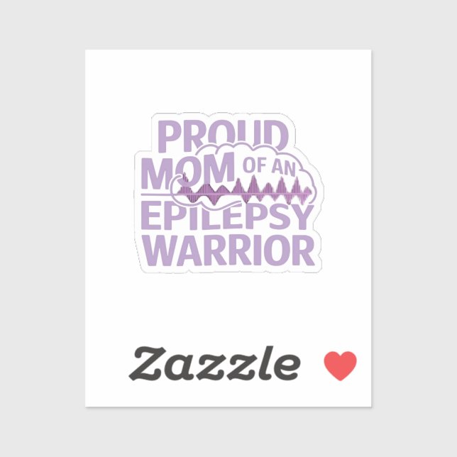 Pegatina Orgullosa madre de un guerrero epiléptico muestra  (Hoja)
