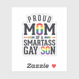 Pegatina Orgullosa madre de un hijo gay descarado camiseta