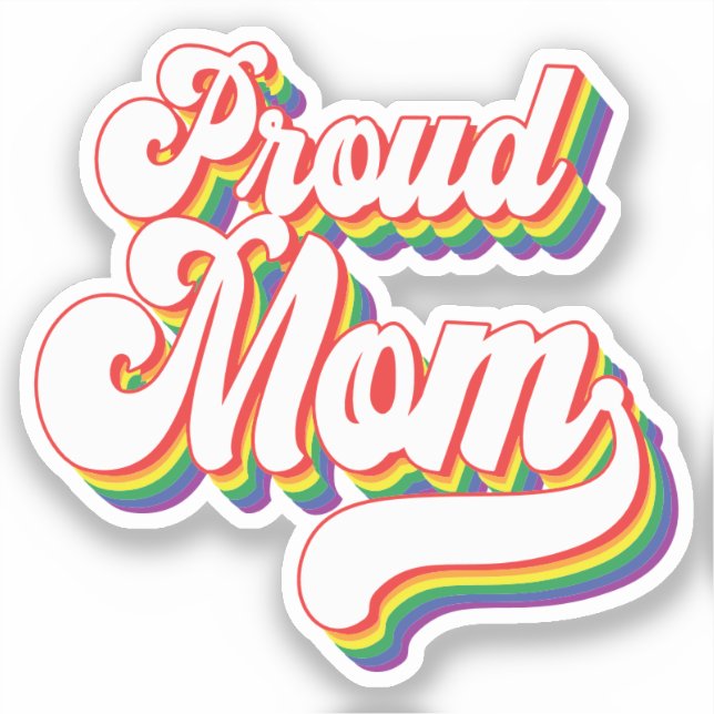 Pegatina Orgullosa mamá de LGBTQ | Gay Pride Mom | Apoyo (Anverso)