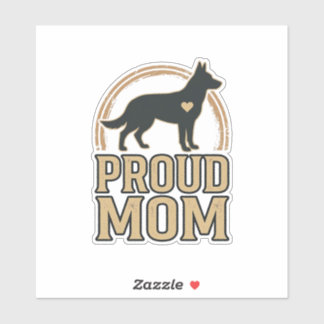 Pegatina Orgullosa mamá perro silueta vintage diseño vector
