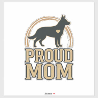 Pegatina Orgullosa mamá perro silueta vintage diseño vector