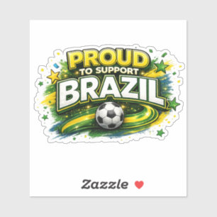 Pegatina ORGULLOSO DE APOYAR A BRASIL Hincha de Fútbol Br