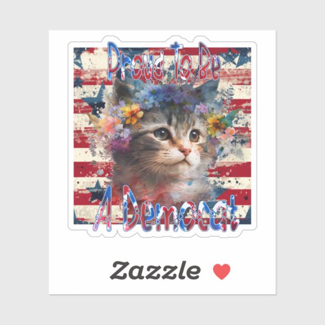 Pegatina Orgulloso de ser demócrata (Hoja)