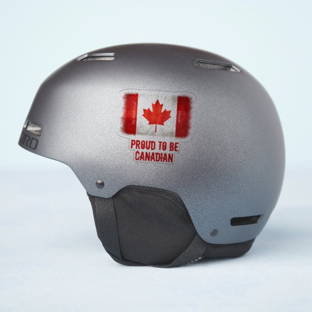 Pegatina Orgulloso de ser la bandera canadiense Vinyl Decal (Lado del casco)