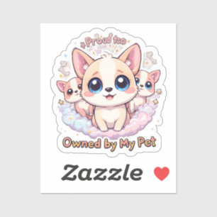 Pegatina Orgulloso de ser propiedad de mi Mascota Vinyl Dog