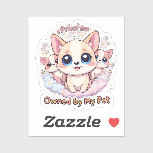 Pegatina Orgulloso de ser propiedad de mi Mascota Vinyl Dog (Hoja)