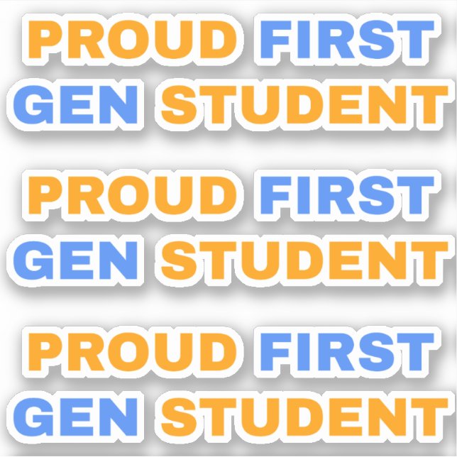 Pegatina Orgulloso estudiante de primera generación (Anverso)