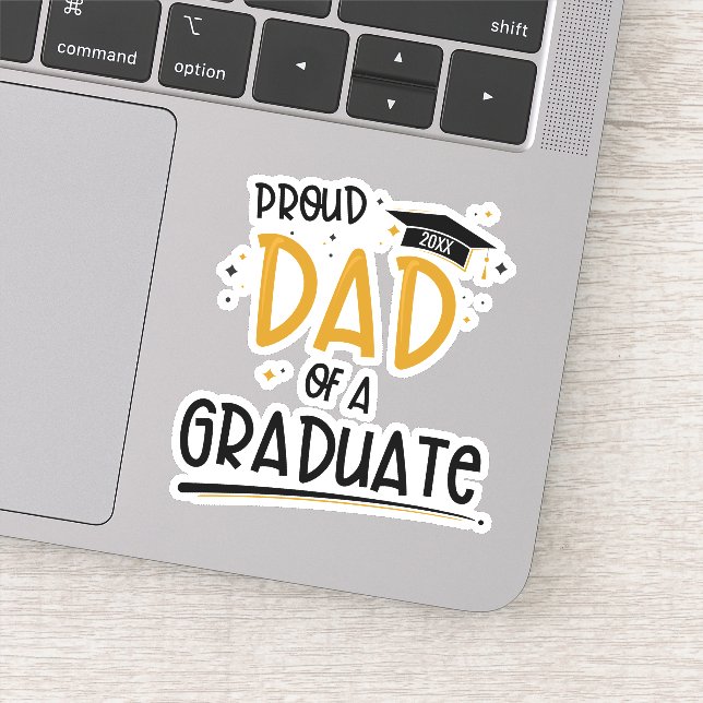 Pegatina Orgulloso padre de un graduado (Detalle)