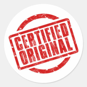 Pegatina original certificado