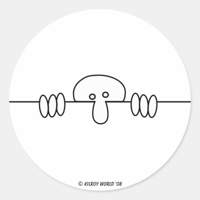 Pegatina original de Kilroy (Anverso)