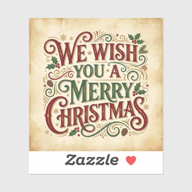 Pegatina Ornamental Christmas Calligraphy (Hoja)