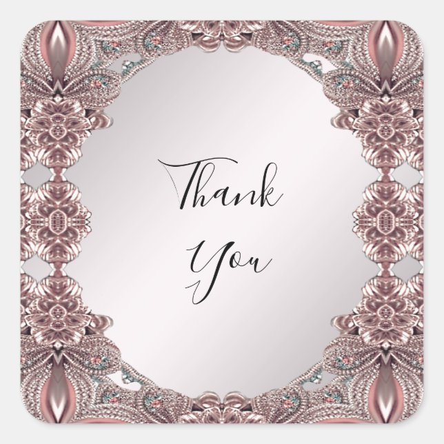 Pegatina Ornamental Rosa (Anverso)