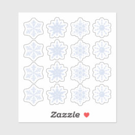 Pegatina Ornamentos de copo de nieve Hielo Azul