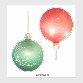 Pegatina Ornamentos de Navidad rojos y verdes