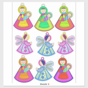 Pegatina Ornamentos navideños Mary Jesus Angels Cortan