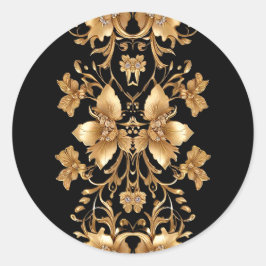 Pegatina Ornate Floral Oro Negro