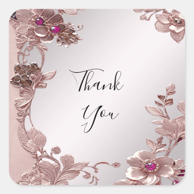 Pegatina Ornate Floral Rosa (Anverso)