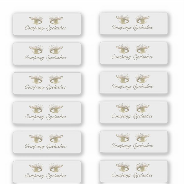 Pegatina Oro Eyelash Belleza Logotipo Empaque (Anverso)