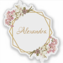 Orquídeas Rosadas Blancas Oro Floral Geométrico Fe