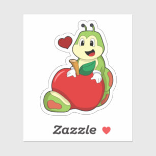 Pegatina oruga con Apple
