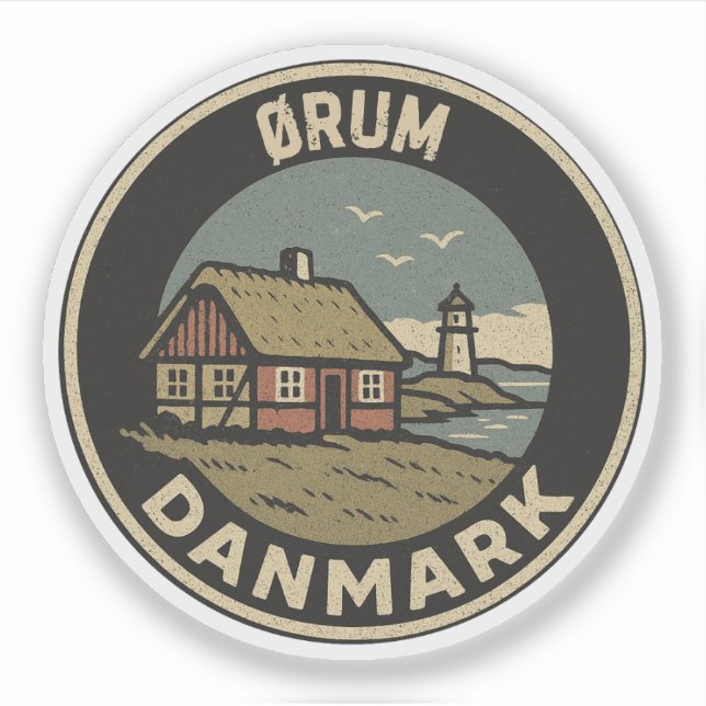 Pegatina Ørum, Dinamarca Danmark  (Anverso)