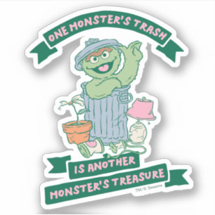 Pegatina Oscar el Grouch   Gráfico del tesoro de monstruos