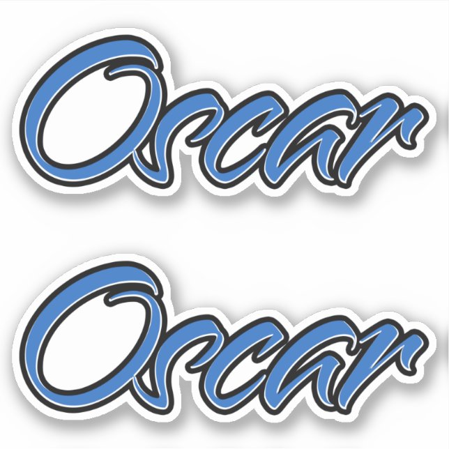 Pegatina Oscar Name blue Aufkleber Sticker Stickerset (Anverso)