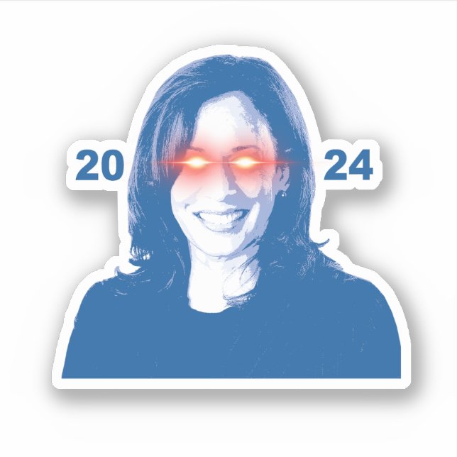 Pegatina Oscuro Kamala Harris 2024 (Anverso)
