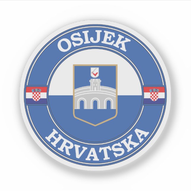 Pegatina Osijek Croatia Circle Emblem (Anverso)