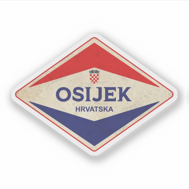 Pegatina Osijek Croatia Vintage (Anverso)