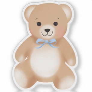 Pegatina Osito de peluche Arco Stuffy Azul Baby Shower