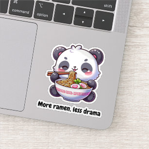 Pegatina Osito Panda Comiendo