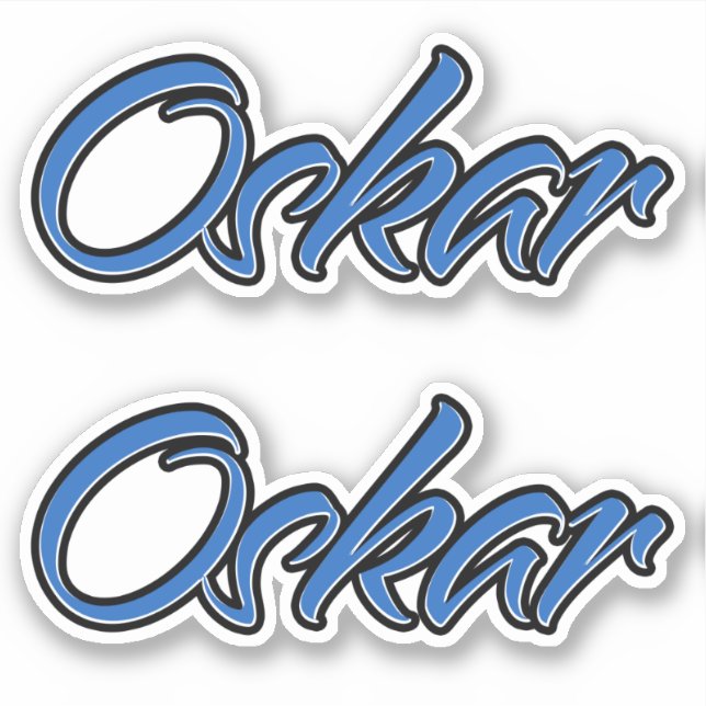 Pegatina Oskar Name blue Aufkleber Sticker Stickerset (Anverso)