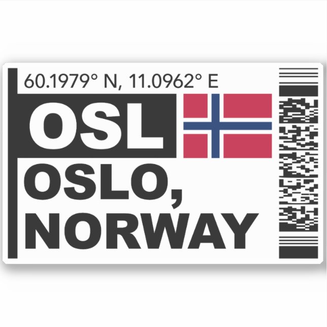 Pegatina OSL Oslo Boarding Pass - Norway Travel (Anverso)