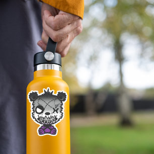 Pegatina Oso coloreado con la bandera del orgullo asexual d