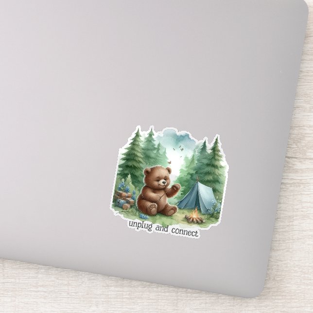 Pegatina Oso de Camping (Detalle)