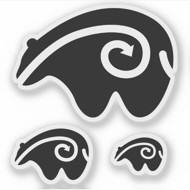 Pegatina oso de corazón (Anverso)