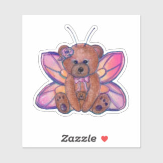 Pegatina Oso de hadas lindo arte de Renee Lavoie