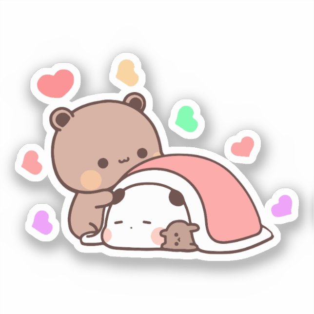 Pegatina Oso de Kawaii Chubby Mochi Panda (Anverso)