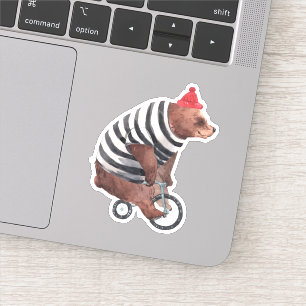 Pegatina Oso de la diversión de la bicicleta