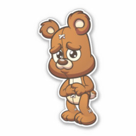 Pegatina Oso de miedo - Asustado