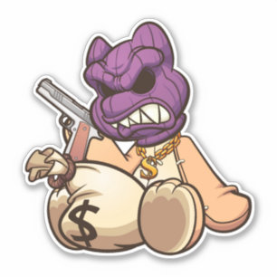 Pegatina Oso de miedo - Ladrón