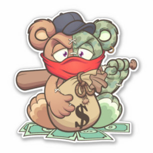 Pegatina Oso de miedo - Ladrón