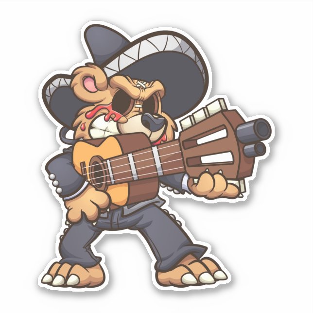 Pegatina Oso de miedo - Mariachi (Anverso)